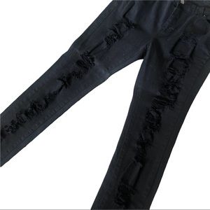 Black Distressed Skinny Jeans